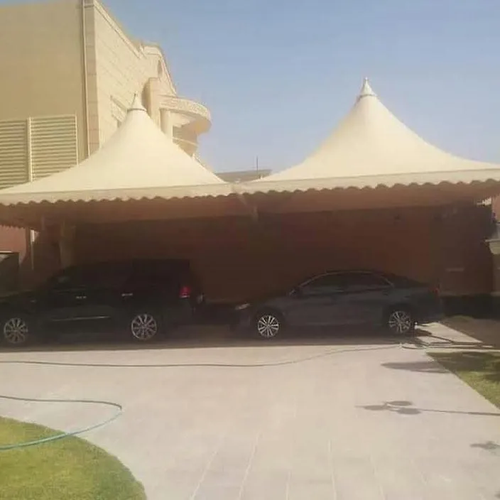 اصلاح مظلات كراج مقوسة بتثبيت آمن في حي النرجس والياسمين بشمال الرياض 