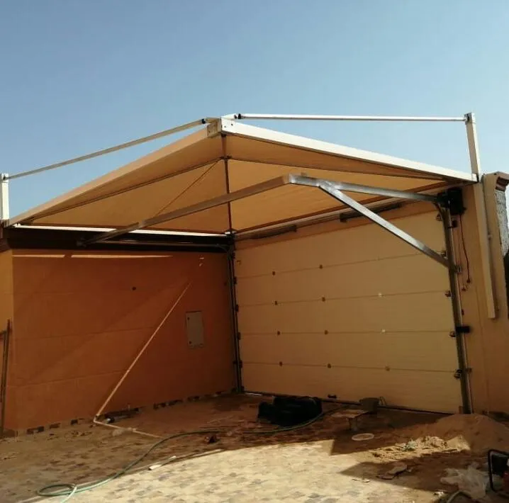 اصلاح مظلات كراج مقوسة بتثبيت آمن في حي النرجس والياسمين بشمال الرياض 