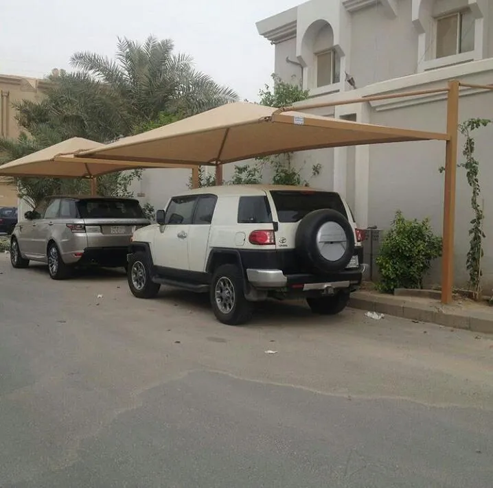 اصلاح مظلات كراج مقوسة بتثبيت آمن في حي النرجس والياسمين بشمال الرياض 