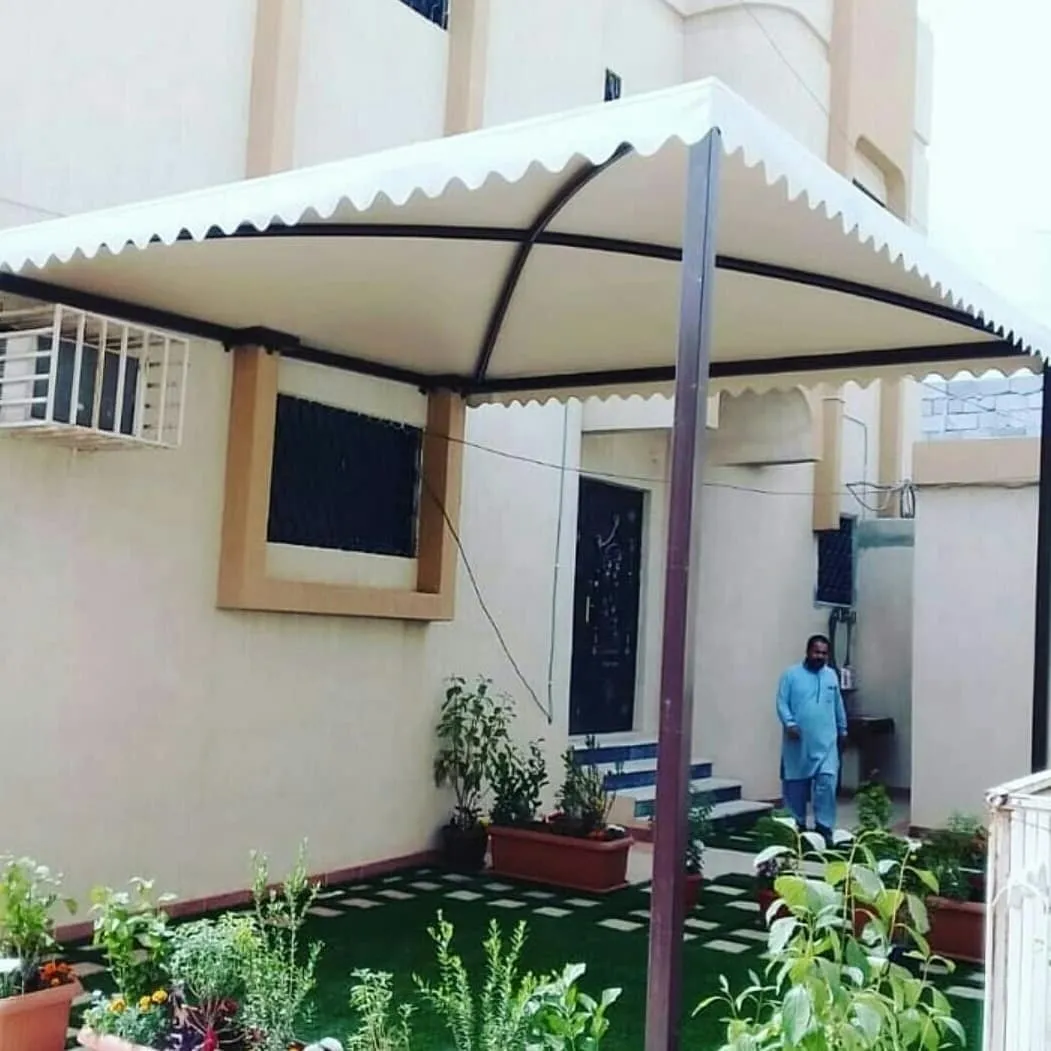 اصلاح مظلات كراج مقوسة بتثبيت آمن في حي النرجس والياسمين بشمال الرياض 