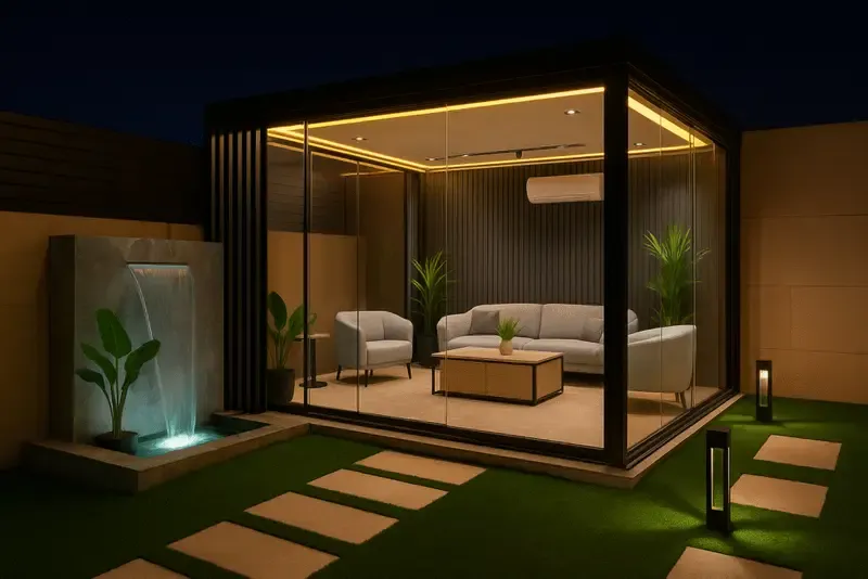 مجالس زجاجية وملاحق خارجيه فخمة بشمال الرياض:تصاميم عصرية 